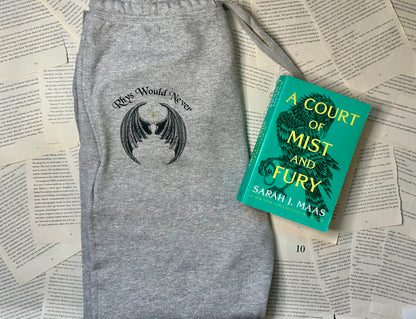 Licensed Rhysand Jogger|  Rhys Would Never | A Court of thorns and roses | High Lord | The Night Court | VELARIS | Sarah J Maas Merch| Rhys