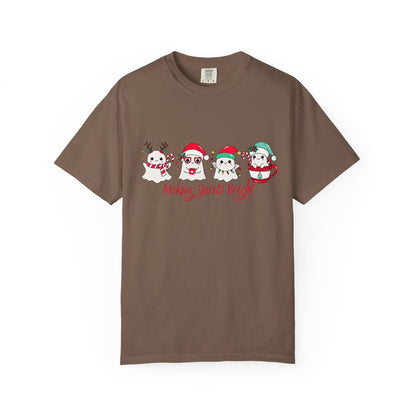 Making Spirits Bright Christmas Characters T-Shirt | Santa Reindeer Snowman Penguin Tee