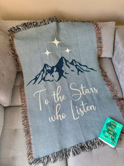 Licensed Acotar Cozy Woven Blanket for Stargazers, Perfect for Home Décor, Gifts, Camping, Cozy Nights, and Celestial Lovers, velaris, Sarah j Maas