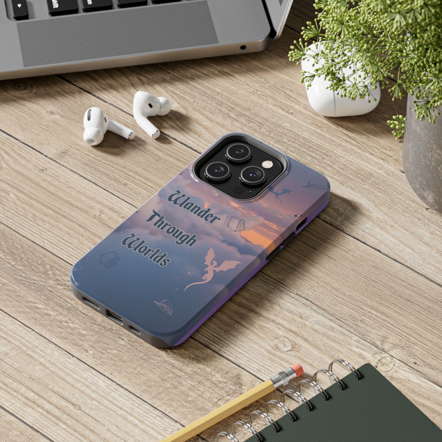 Wander Through Worlds Tough Phone Case | Fantasy Phone Cover, Adventure Gift, Book Lover Accessory, Unique Cellphone Case, Stylish [...]