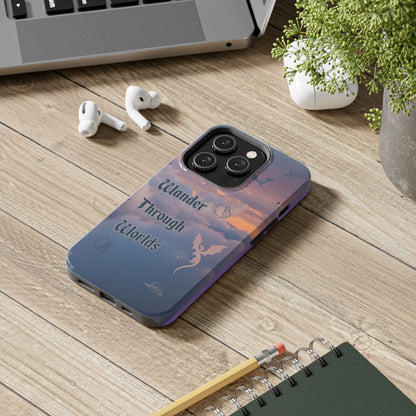 Wander Through Worlds Tough Phone Case | Fantasy Phone Cover, Adventure Gift, Book Lover Accessory, Unique Cellphone Case, Stylish [...]