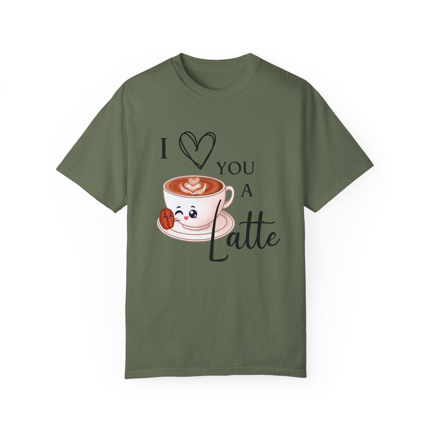 I love you a Latte Comfort Colors Shirt/ valentines day shirt/ pun shirt/ coffee lover shirt