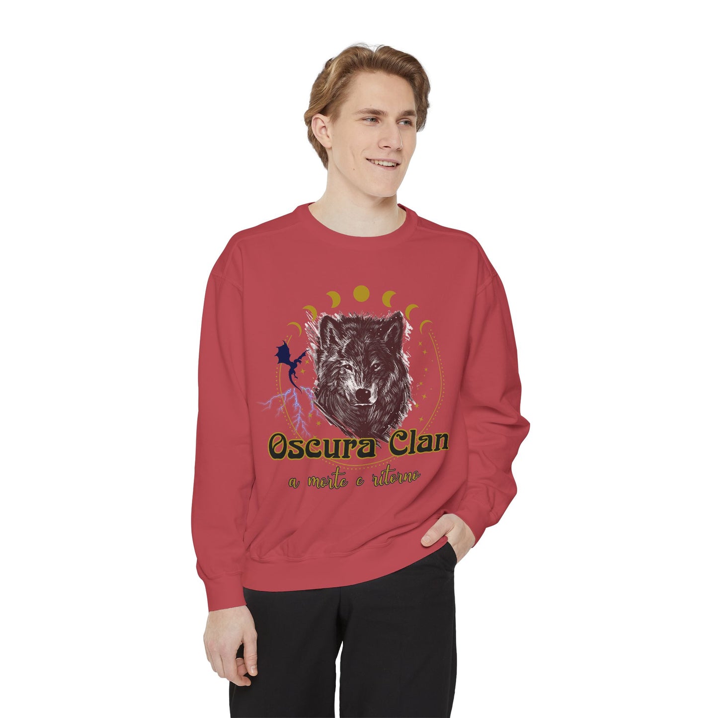 Wolf Clan Sweatshirt, Cozy Unisex Pullover, Nature Lovers Apparel, Gift for Outdoorsy Friends, Celestial Design Sweatshirt