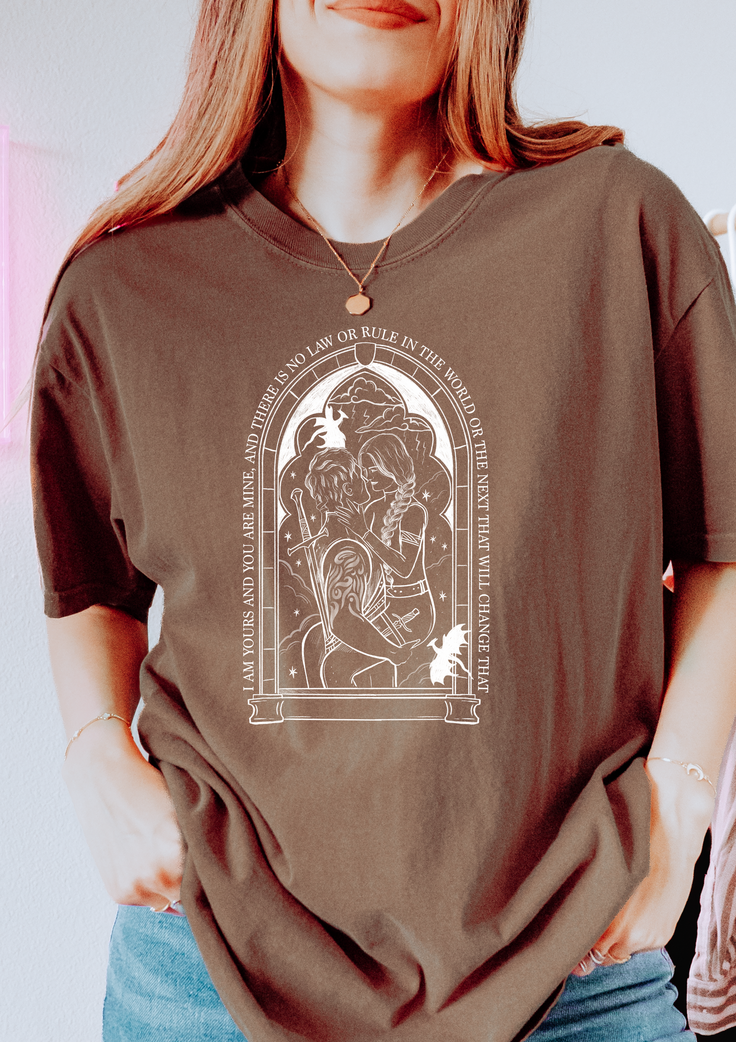 Violet comfort colors shirt/ dragon book inspired/ books and dragons/ lightning wielder/ i will not die today, i will save him