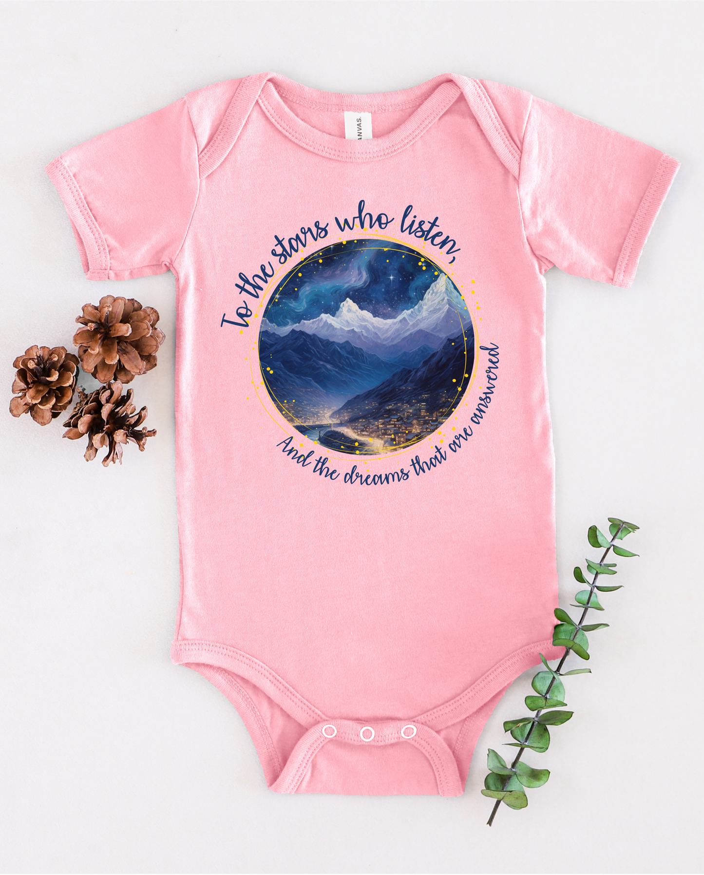 Licensed Acotar Baby Onesie/ to the stars who listen/ Feyre Archeron/ Book baby/ Rhysand/ High lord of night court