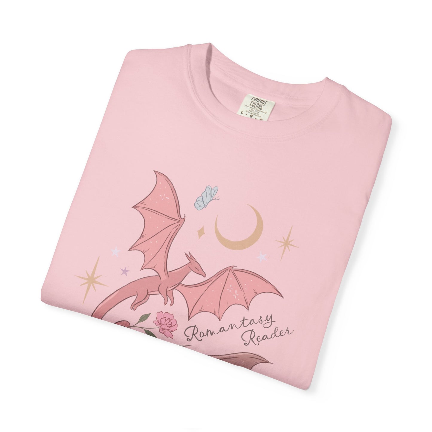 Pink Bat Illustration T-shirt | Crescent Moon, Crystals, Gothic Cute