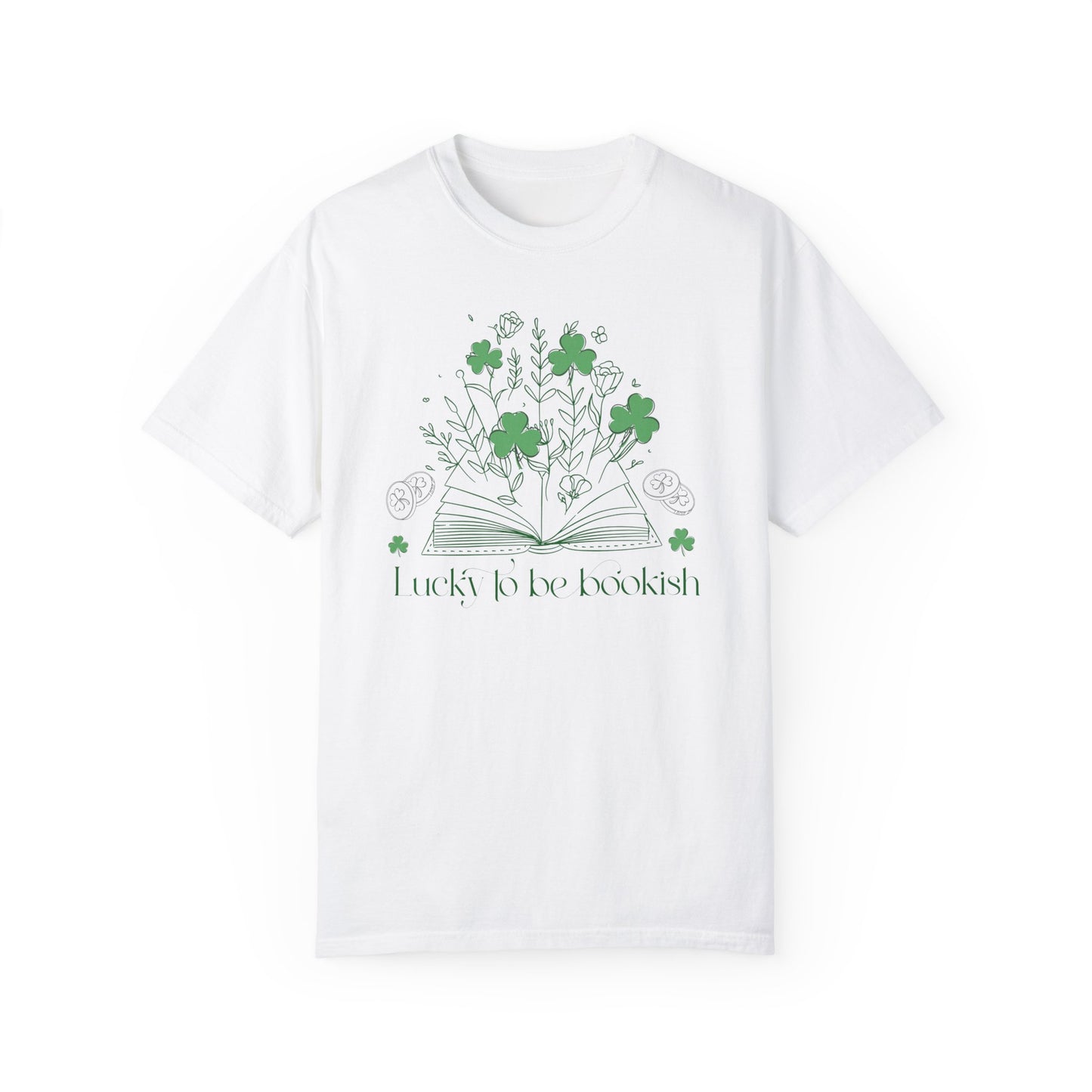 Lucky to Be Bookish Unisex T-Shirt, Perfect for Book Lovers, St. Patrick's Day Gift, Reading Enthusiast Apparel, Literary Gift