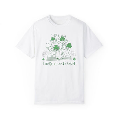 Lucky to Be Bookish Unisex T-Shirt, Perfect for Book Lovers, St. Patrick's Day Gift, Reading Enthusiast Apparel, Literary Gift