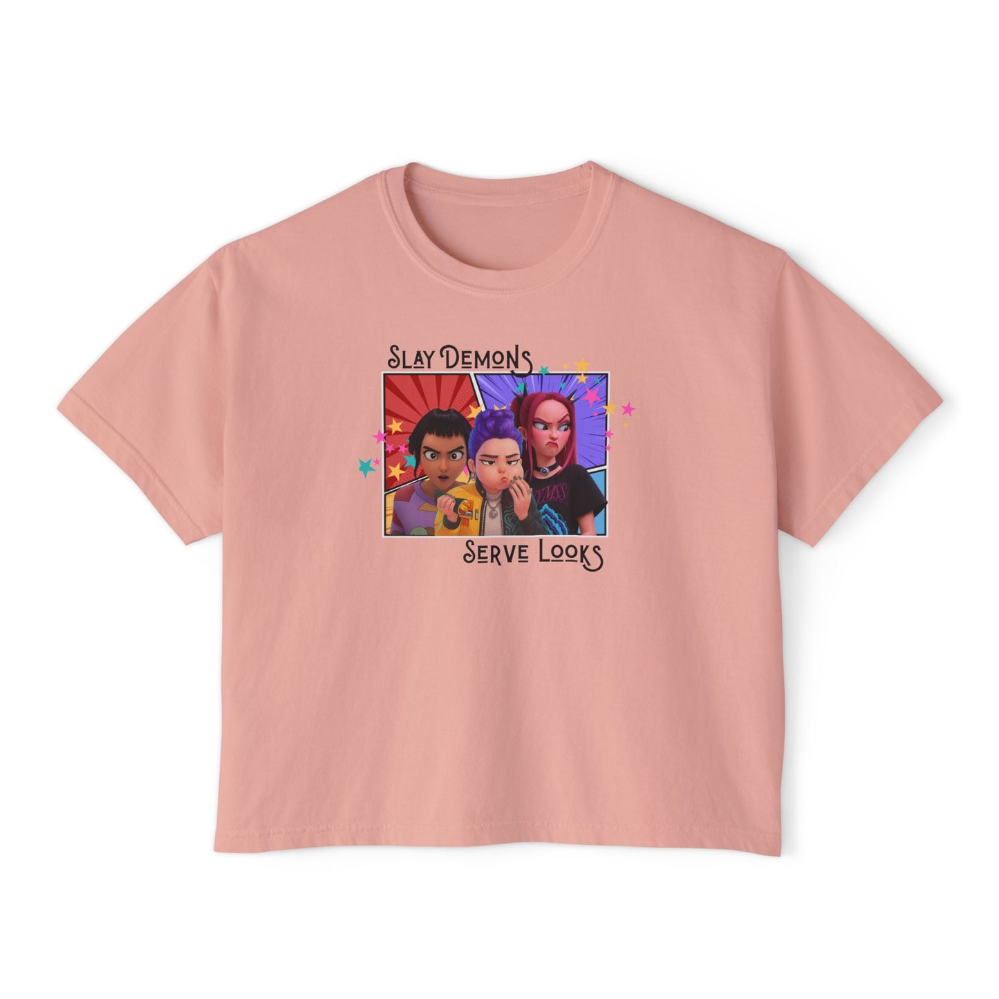 Slay Demons Boxy Tee | Women's Graphic Shirt, Casual Style, Trendy Top, Gifts for Her, Summer Fashion