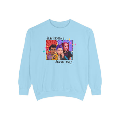 Slay Demons Sweatshirt, Funny Unisex Sweatshirt, Cute Gift for Friends, Trendy Fall Apparel, Casual Fashion Sweatshirt