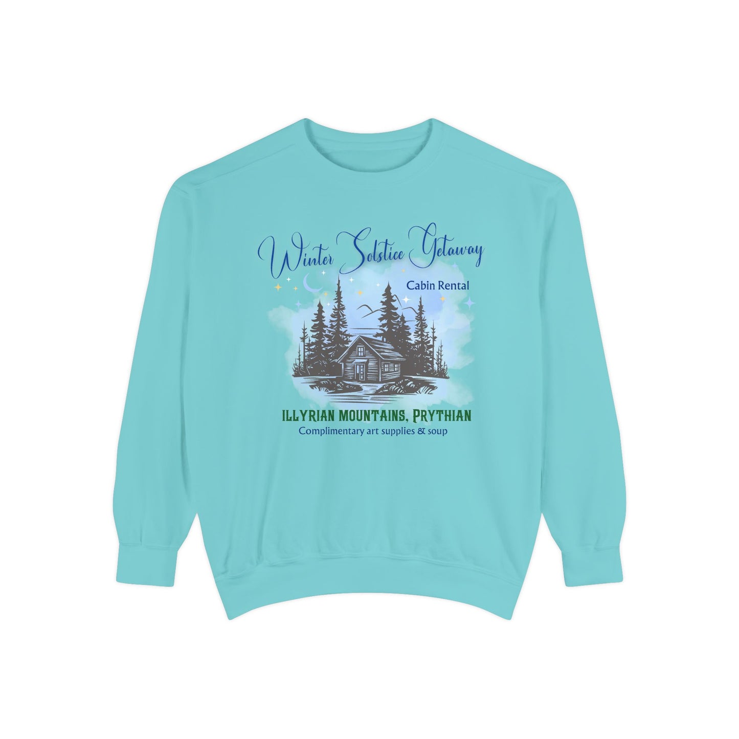 Winter Solstice Getaway Sweatshirt — Cabin Retreat Graphic Crewneck/acotar shirt / feyre/ night court