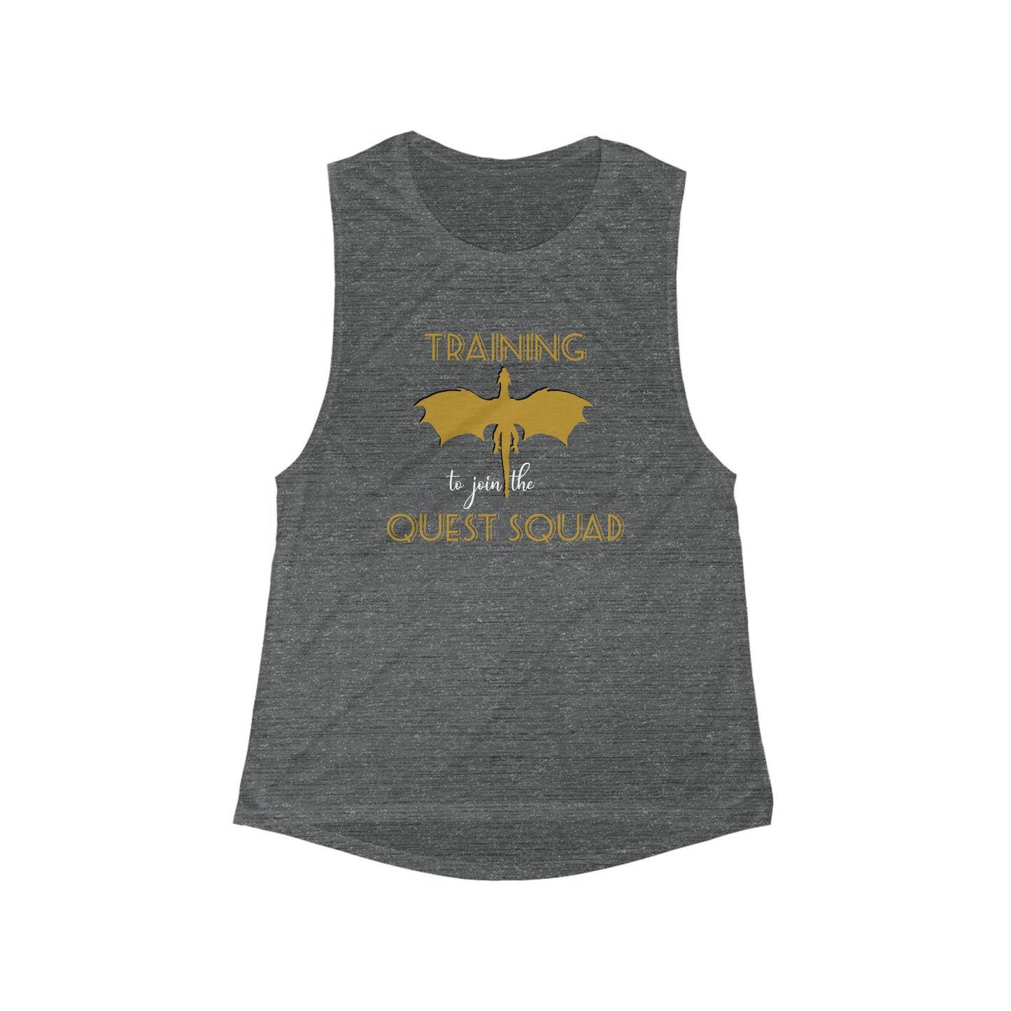 Quest Squad Training Flowy Tank, Workout Top, Fitness Tee, Dragon Lover Gift, Summer Tank, Casual Gym Wear