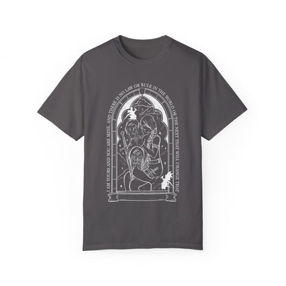 Violet comfort colors shirt/ dragon book inspired/ books and dragons/ lightning wielder/ i will not die today, i will save him