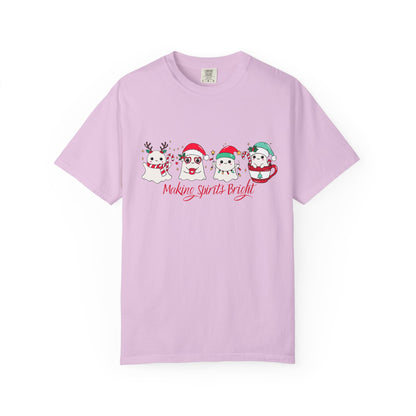 Making Spirits Bright Christmas Characters T-Shirt | Santa Reindeer Snowman Penguin Tee