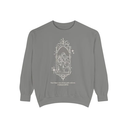 Officially Licensed Poppy and Casteel Comfort Colors Sweatshirt/ From blood and ash/ we will rise/ JLA/ poppy balafour/ Prince Casteel