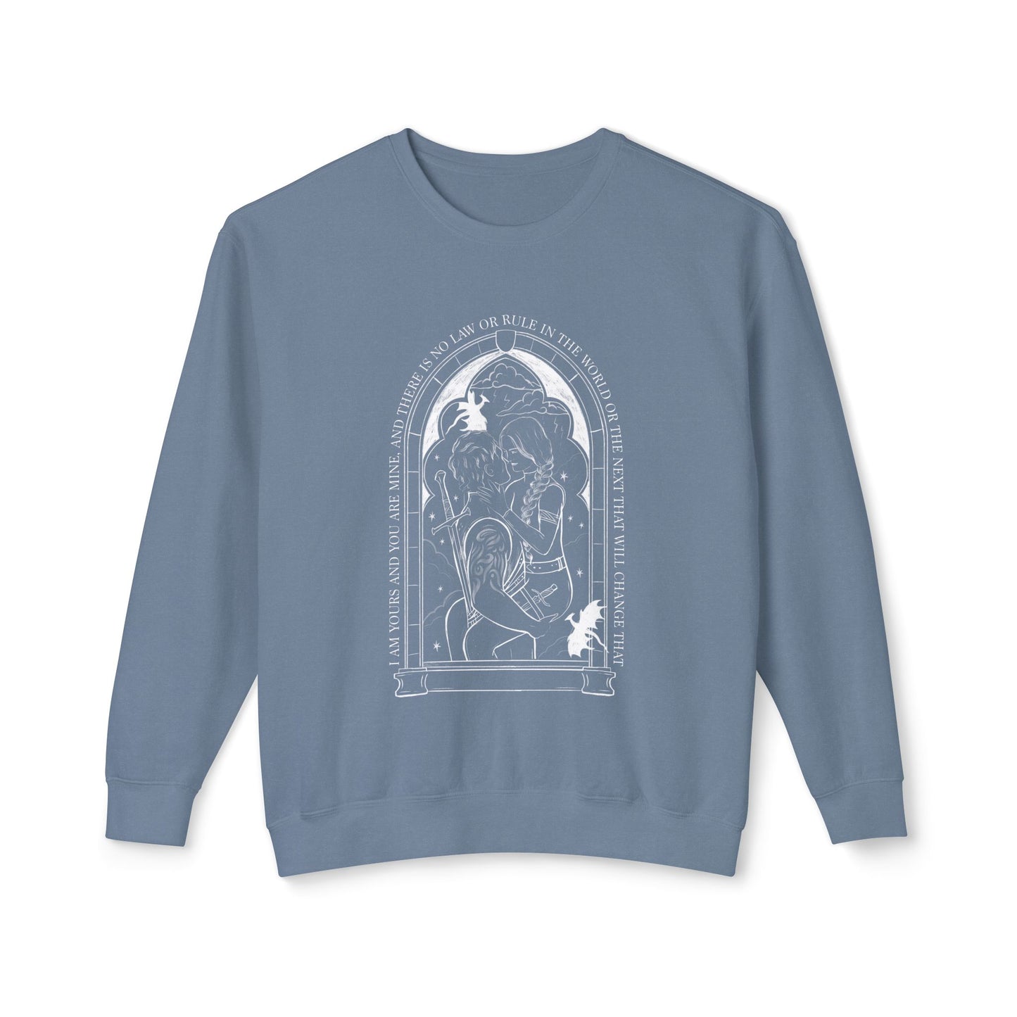 Violet comfort colors sweatshirt/ dragon book inspired/ books and dragons/ lightning wielder/ i will not die today, i will save him