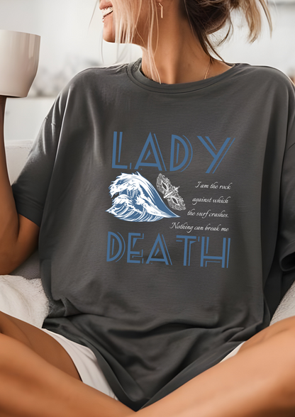 Licensed Lady Death comfort colors shirt/ Nesta Archeron/ Nothing can break me/ acotar shirt/ when you erupt girl/ house of wind/ velaris/ SJM