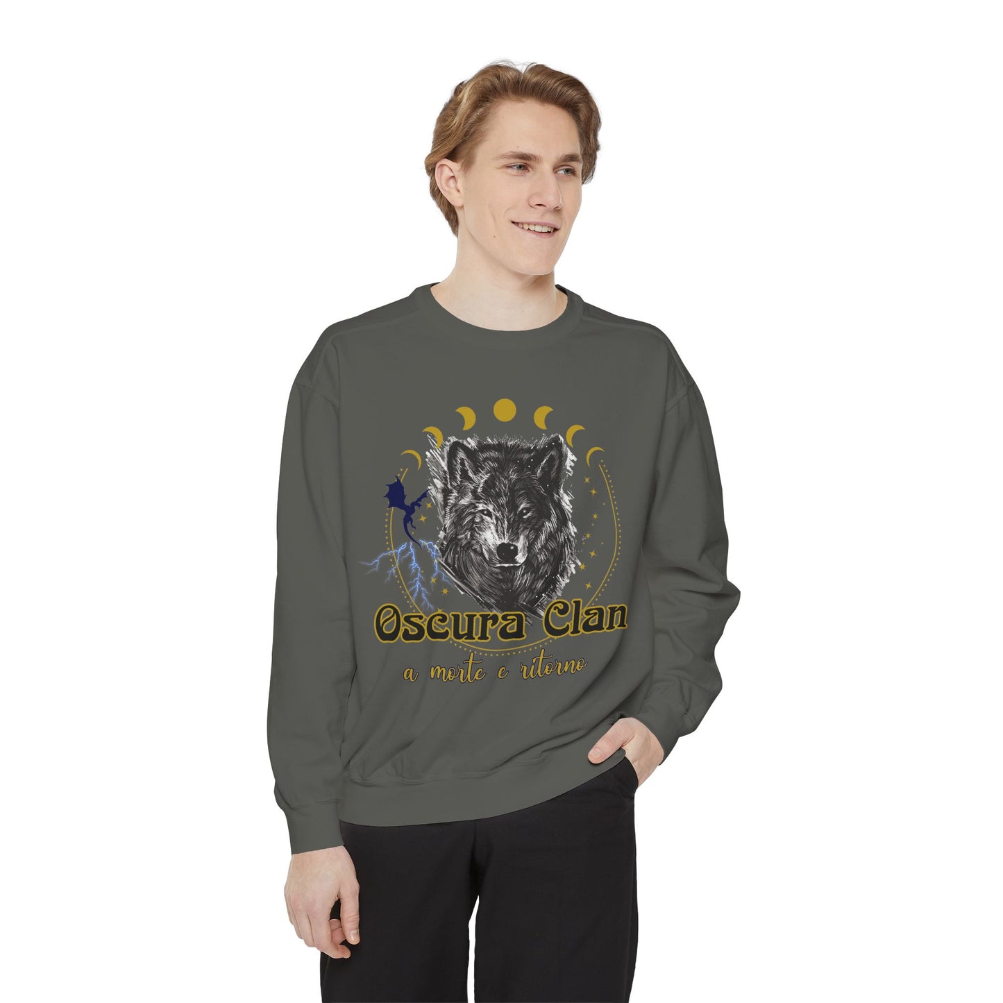 Wolf Clan Sweatshirt, Cozy Unisex Pullover, Nature Lovers Apparel, Gift for Outdoorsy Friends, Celestial Design Sweatshirt