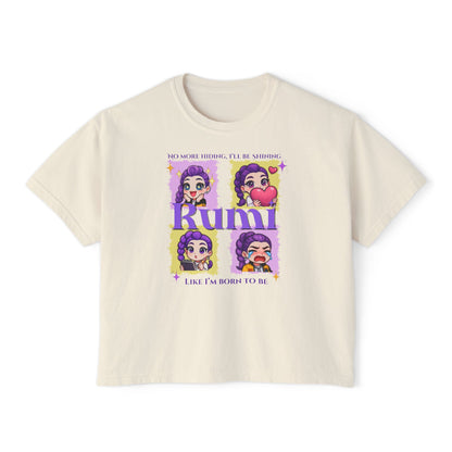 Rumi Inspired Women's Boxy Tee | Cozy Art Tee, Inspirational Fashion, Gift for Her, Summer Style, Chill Vibe