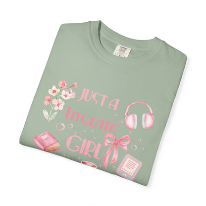 Just a Literate Girl T-Shirt, Literary Gift, Book Lover Tee, Cute Top for Readers, Gift for Students, Bookworm Apparel