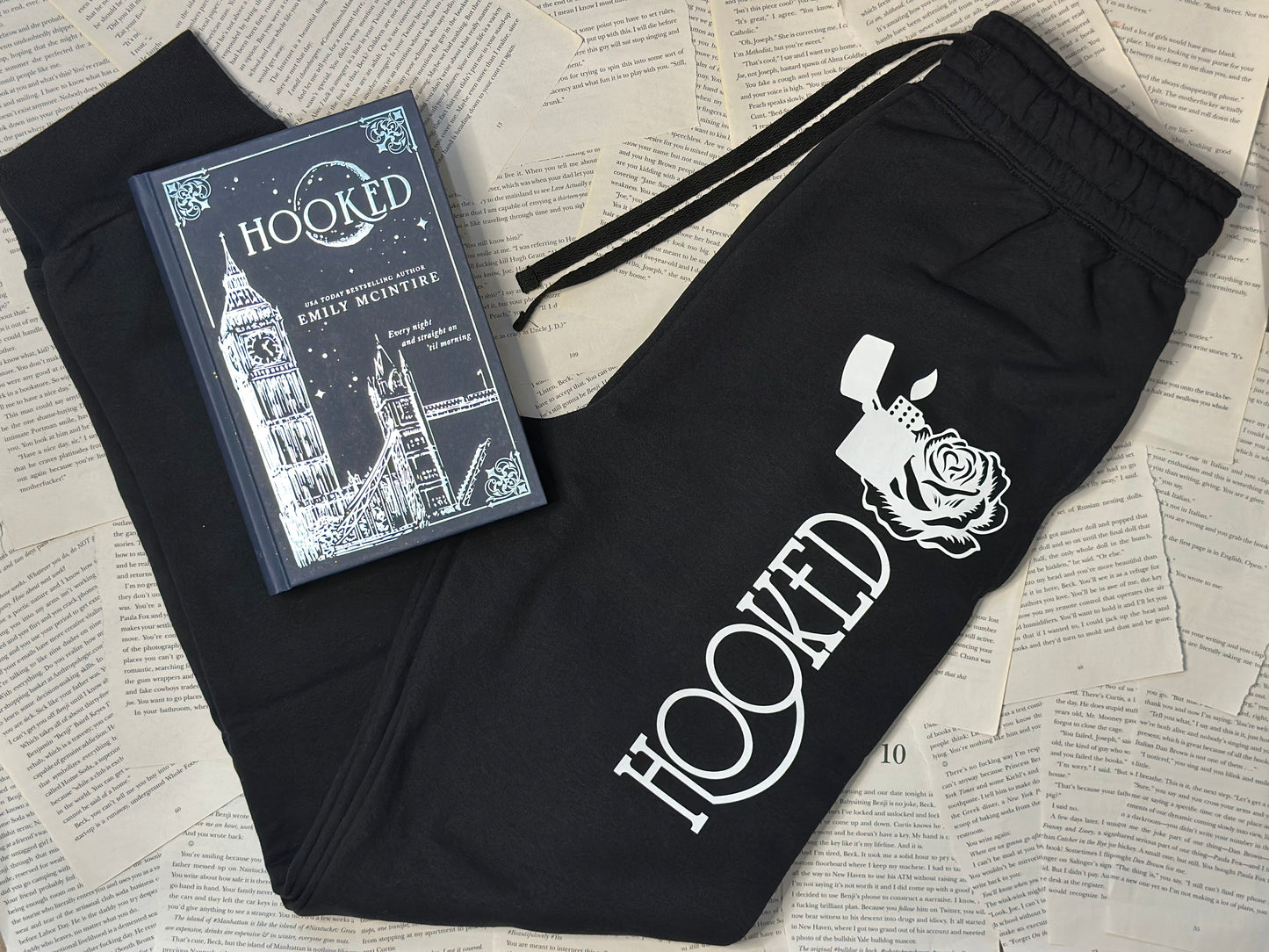 LICENSED Hooked Joggers | A never after series| James Barrie | Wendy Michaels | Dark Romance| Emily McIntire | wretched | hexed| scarred