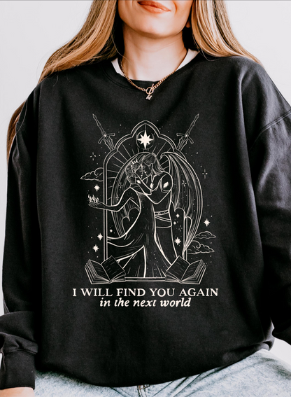 Licensed Acotar comfort colors sweatshirt/ SJM/ Cassian/ Nesta/ Lord of Bloodshed/ Lady Death/Velaris/ House of Wind/ Illyrian bloodline