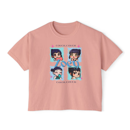 Couch Potato Women's Boxy Tee, Cute Graphic T-Shirt, Gift for Her, Casual Daywear, Anime Lover Top, Cozy Lounge Apparel