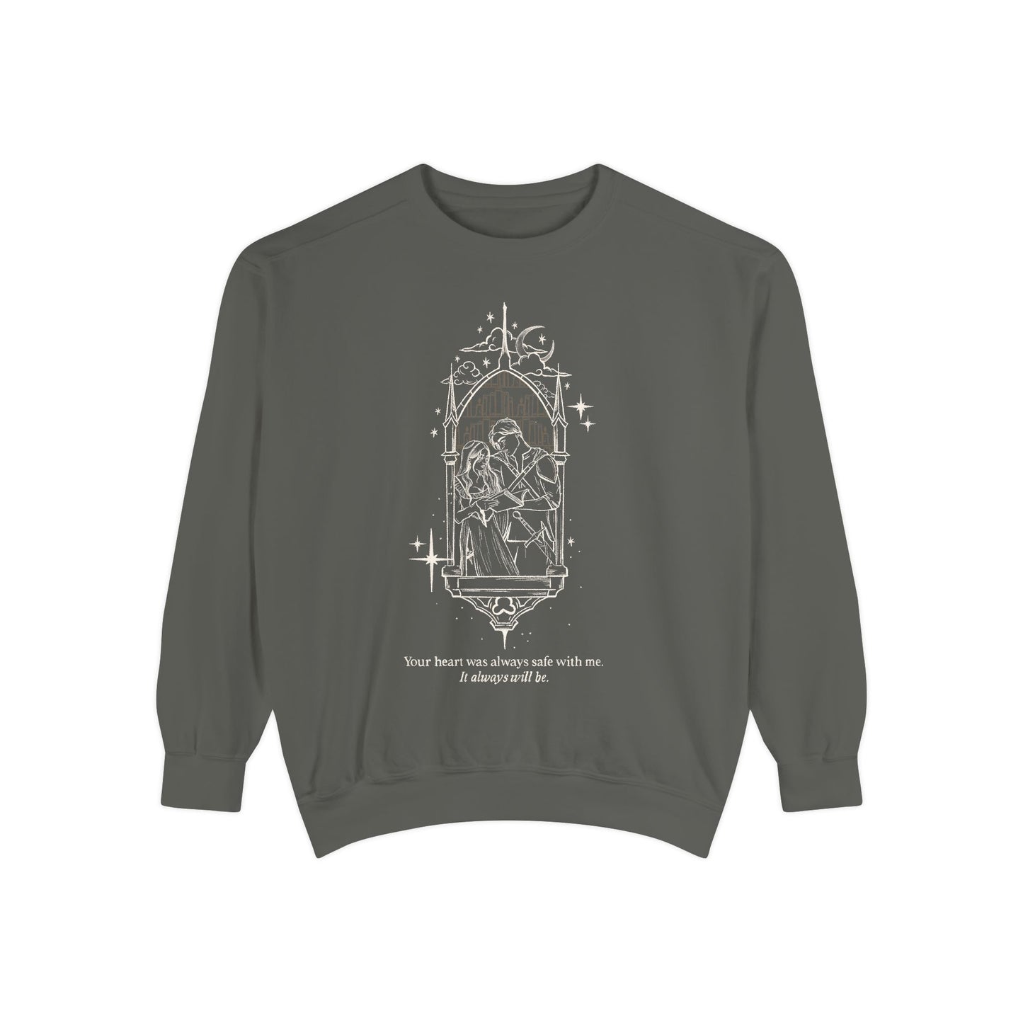 Officially Licensed Poppy and Casteel Comfort Colors Sweatshirt/ From blood and ash/ we will rise/ JLA/ poppy balafour/ Prince Casteel