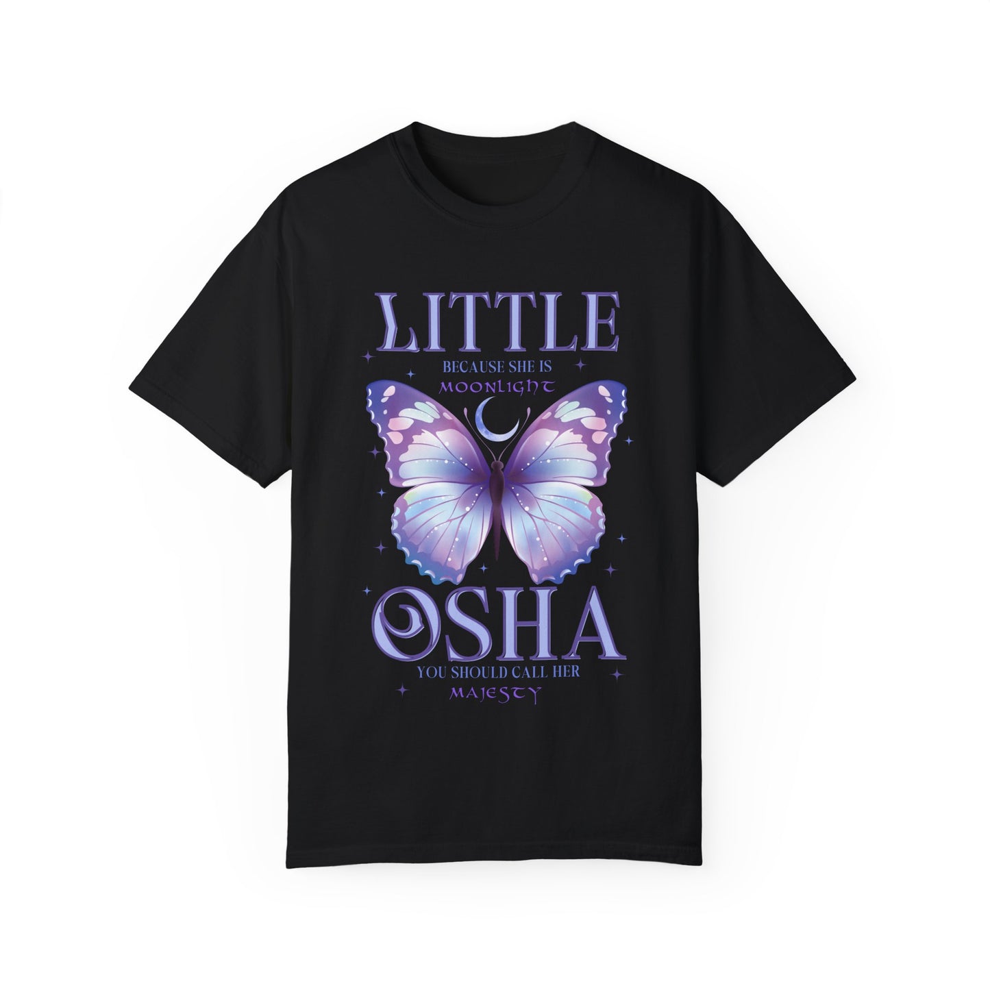 Little Osha Comfort Colors Shirt, Butterfly Moon T-Shirt, Cute Butterfly Tee, Summer Style, Butterfly Lovers Apparel, Magical Graphic Shirt