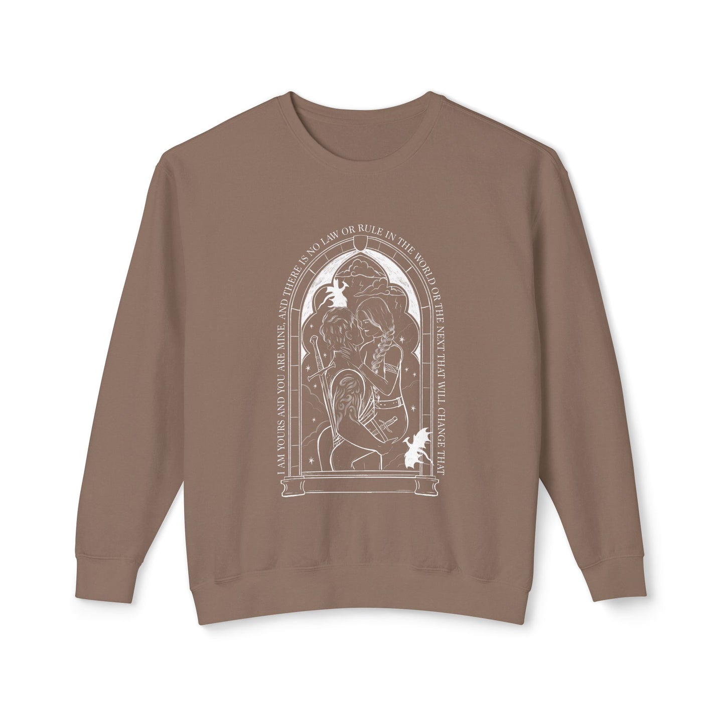 Violet comfort colors sweatshirt/ dragon book inspired/ books and dragons/ lightning wielder/ i will not die today, i will save him