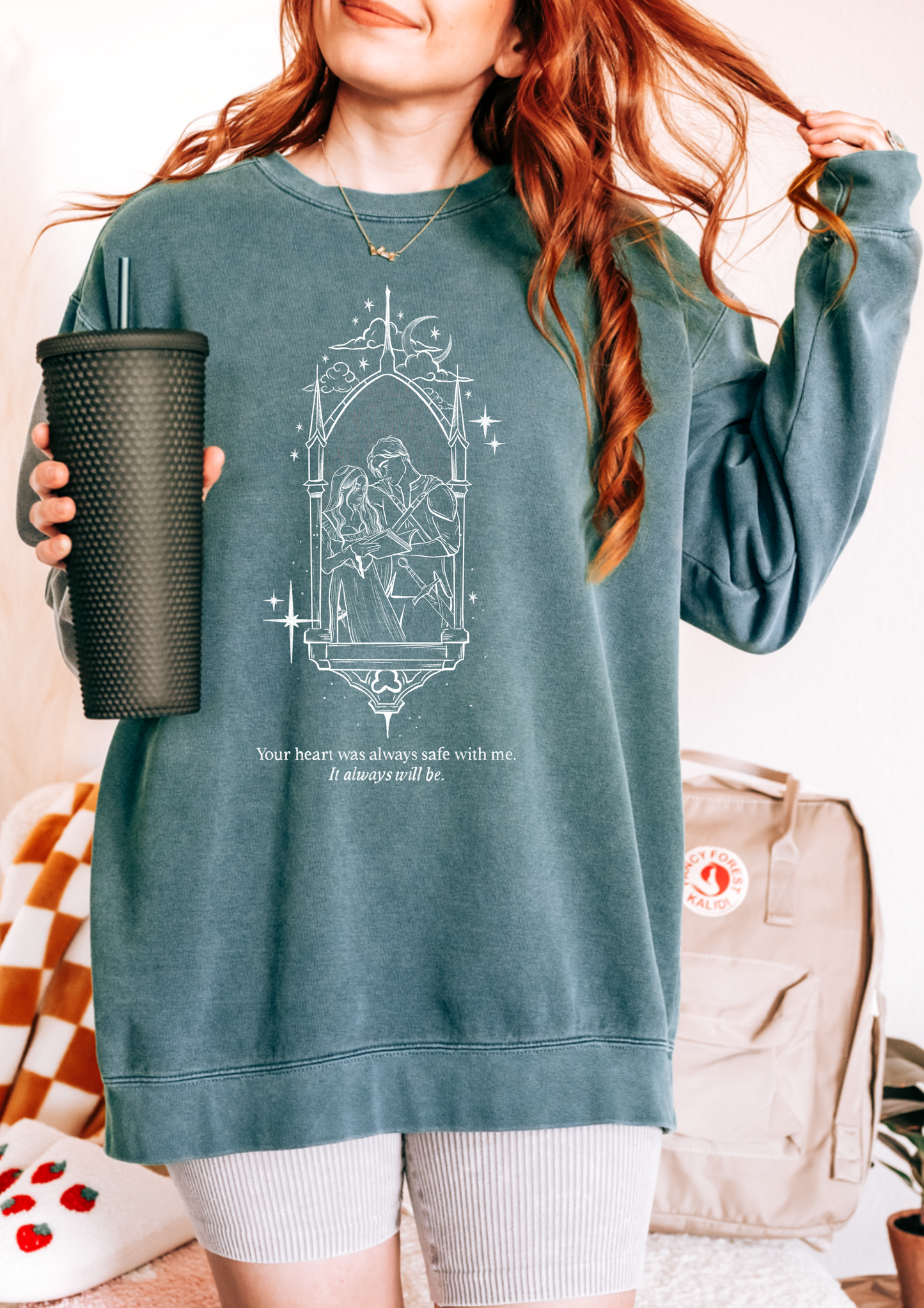 Officially Licensed Poppy and Casteel Comfort Colors Sweatshirt/ From blood and ash/ we will rise/ JLA/ poppy balafour/ Prince Casteel