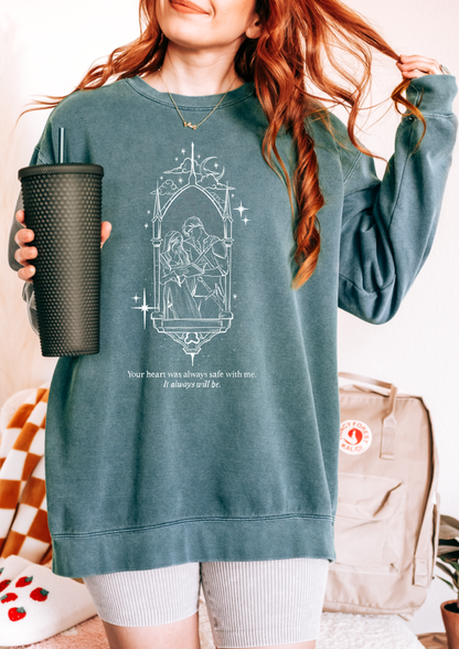 Officially Licensed Poppy and Casteel Comfort Colors Sweatshirt/ From blood and ash/ we will rise/ JLA/ poppy balafour/ Prince Casteel