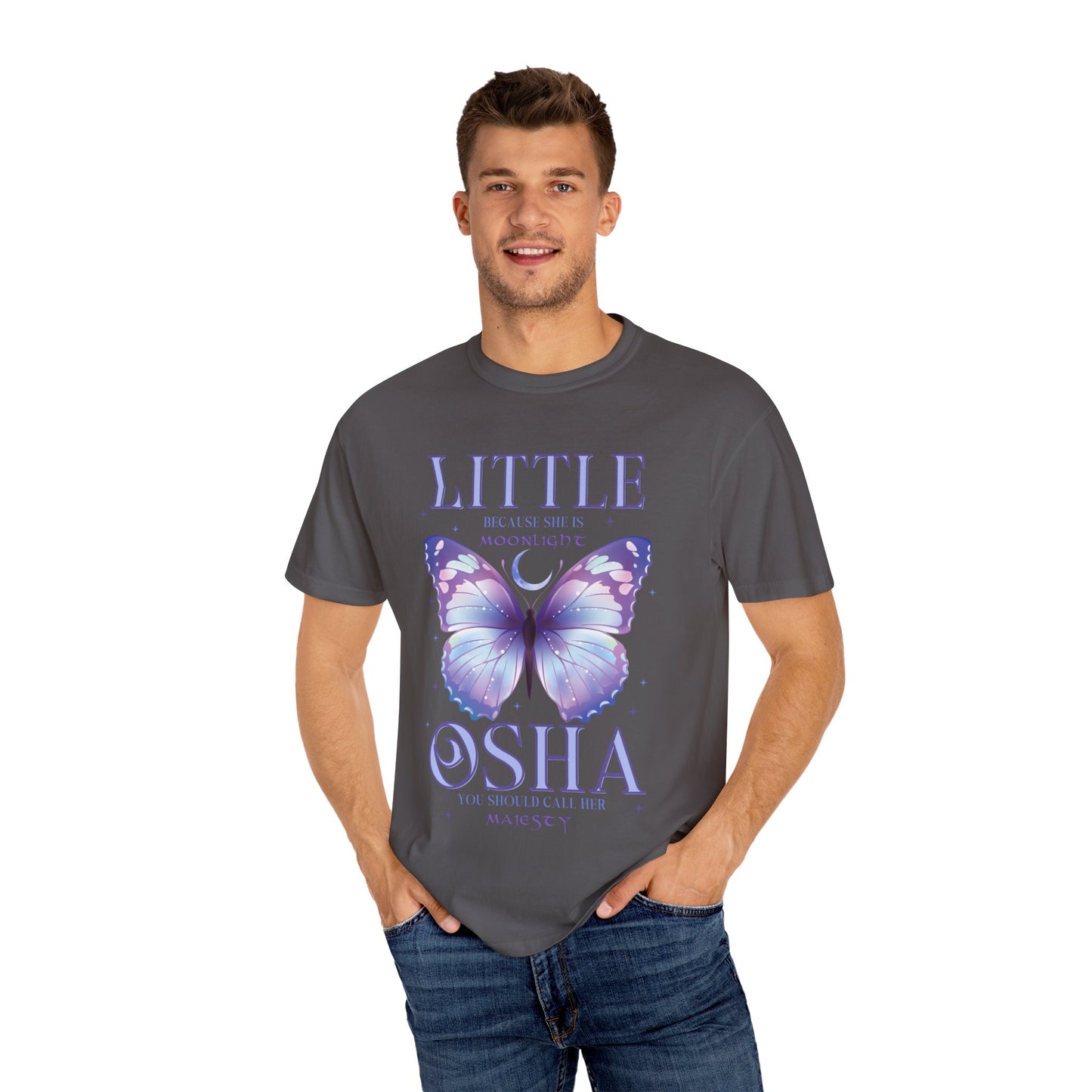 Little Osha Comfort Colors Shirt, Butterfly Moon T-Shirt, Cute Butterfly Tee, Summer Style, Butterfly Lovers Apparel, Magical Graphic Shirt