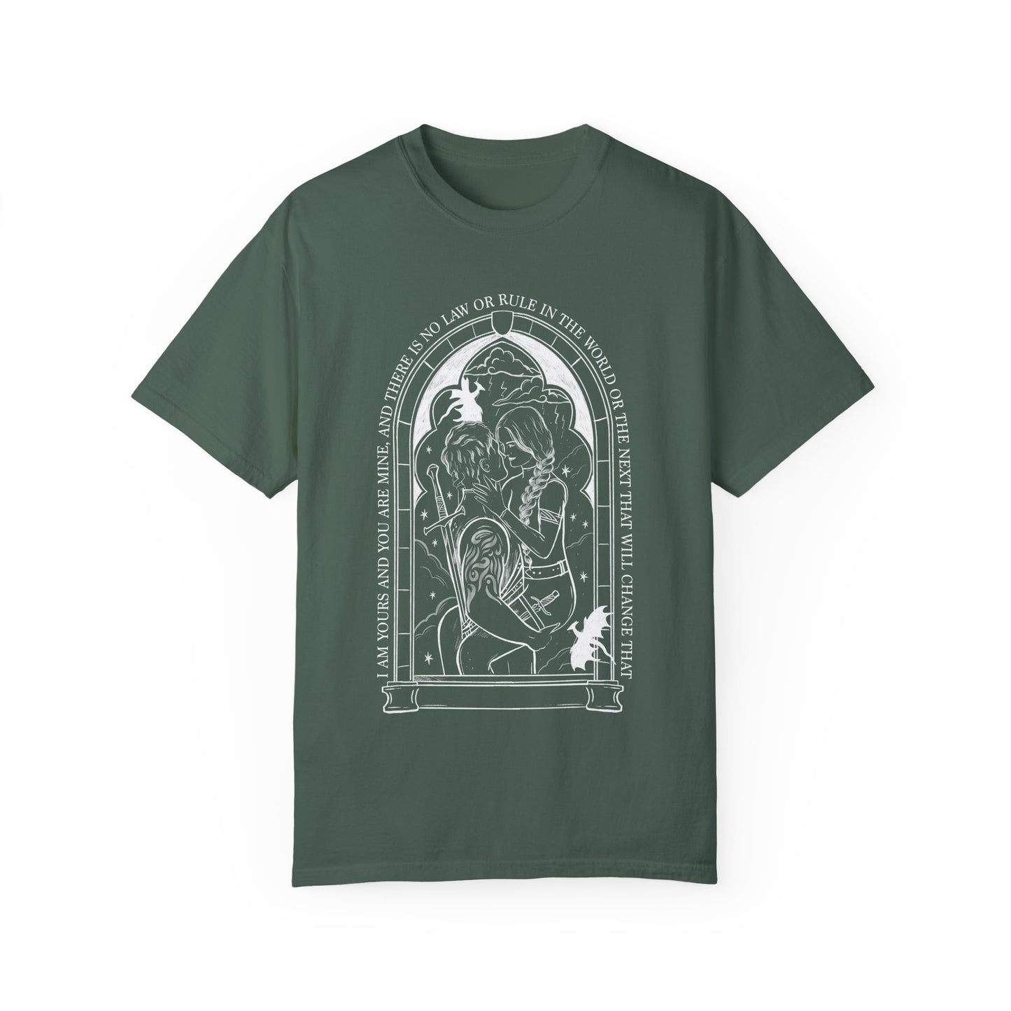 Violet comfort colors shirt/ dragon book inspired/ books and dragons/ lightning wielder/ i will not die today, i will save him