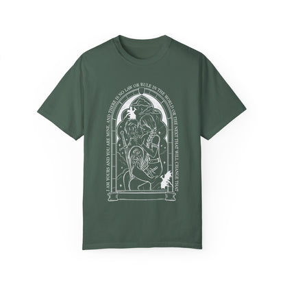 Violet comfort colors shirt/ dragon book inspired/ books and dragons/ lightning wielder/ i will not die today, i will save him