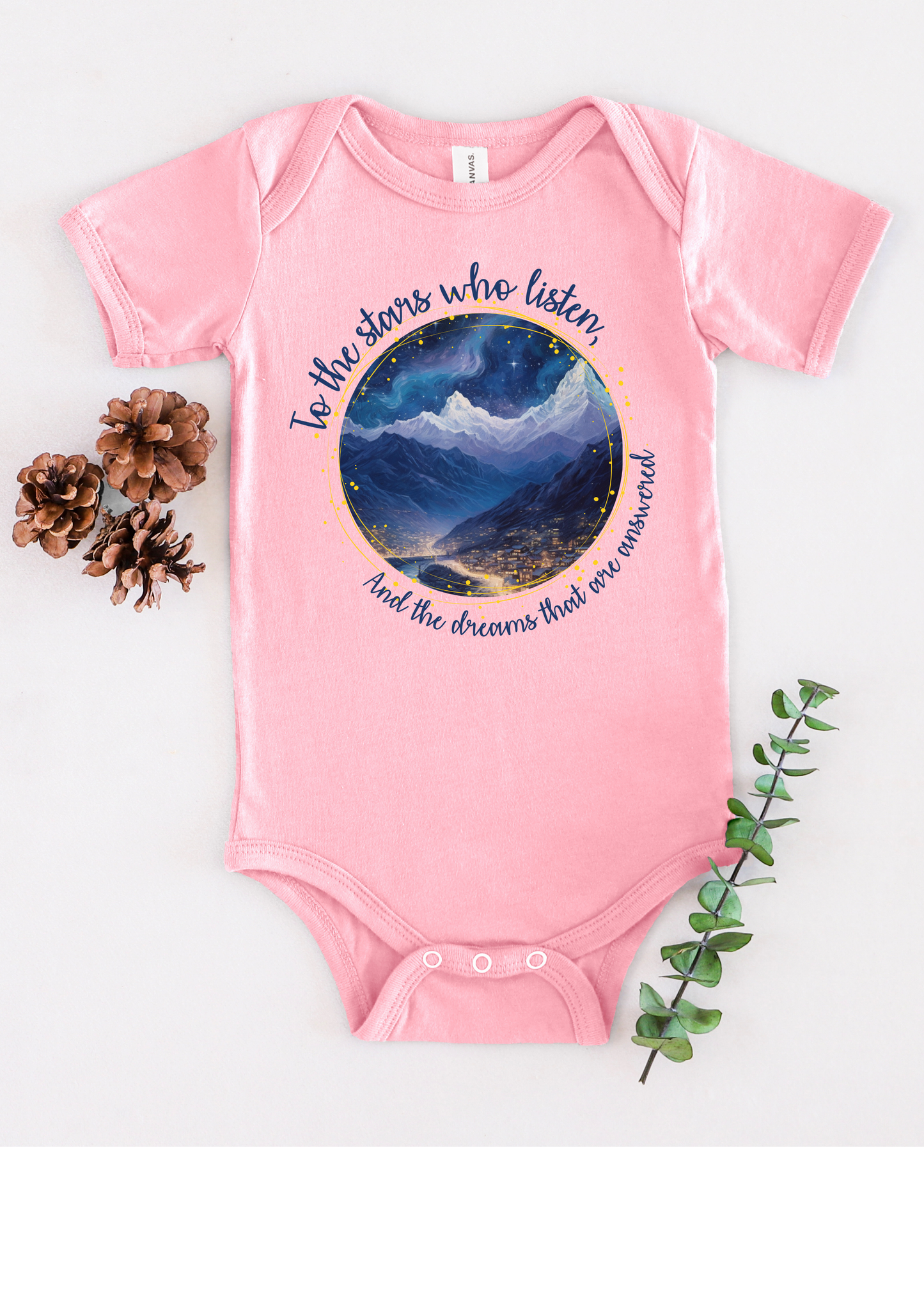 Licensed Acotar Baby Onesie/ to the stars who listen/ Feyre Archeron/ Book baby/ Rhysand/ High lord of night court