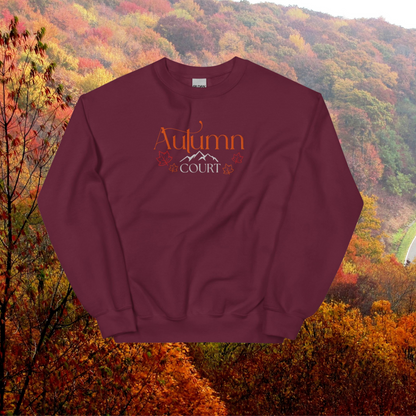 Licensed Autumn Court Embroidered Sweatshirt/ Sarah J Maas/ Prythian/ Velaris/ Lucien Vanserra/ night court/ spring court/ Feyre Archeron