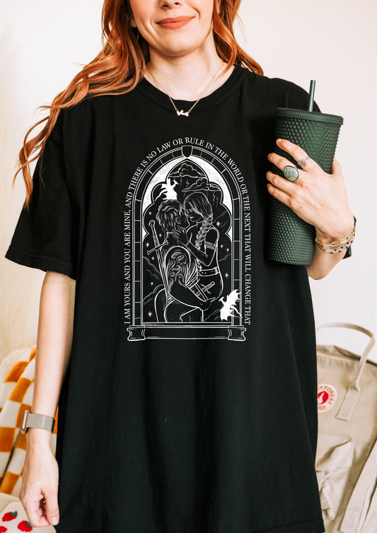 Violet comfort colors shirt/ dragon book inspired/ books and dragons/ lightning wielder/ i will not die today, i will save him