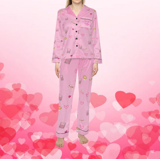Book babe Valentine Day satin pajamas