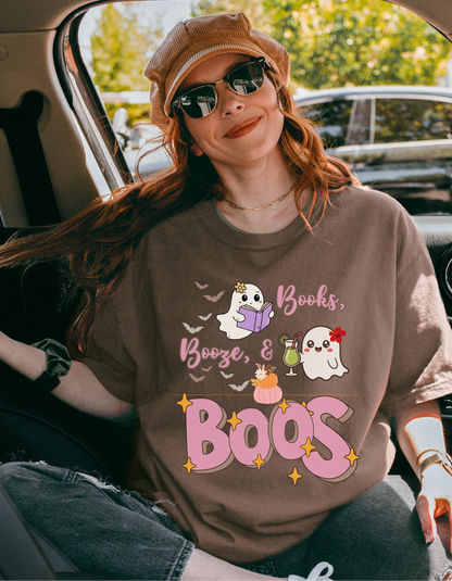 Ghostly Vibes Unisex T-Shirt - Perfect for Halloween Celebrations, Book Lovers, Cozy Nights, Casual Wear, and Festivals!