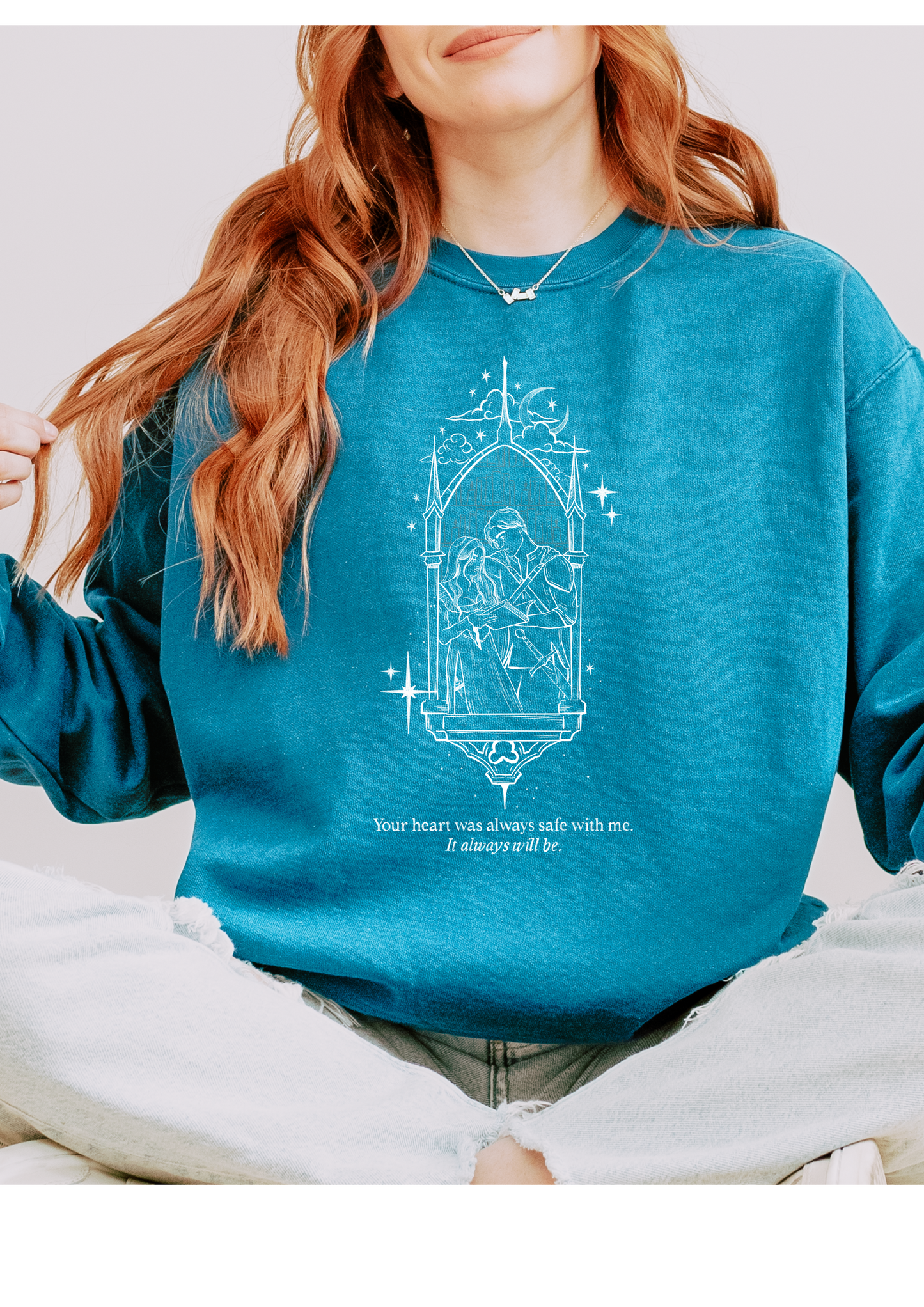 Officially Licensed Poppy and Casteel Comfort Colors Sweatshirt/ From blood and ash/ we will rise/ JLA/ poppy balafour/ Prince Casteel