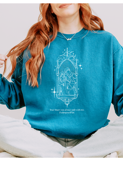 Officially Licensed Poppy and Casteel Comfort Colors Sweatshirt/ From blood and ash/ we will rise/ JLA/ poppy balafour/ Prince Casteel