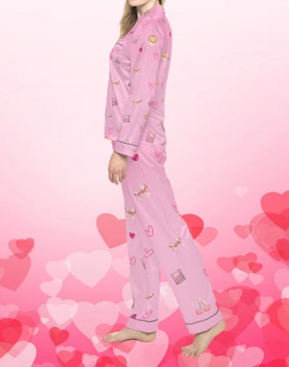 Book babe Valentine Day satin pajamas