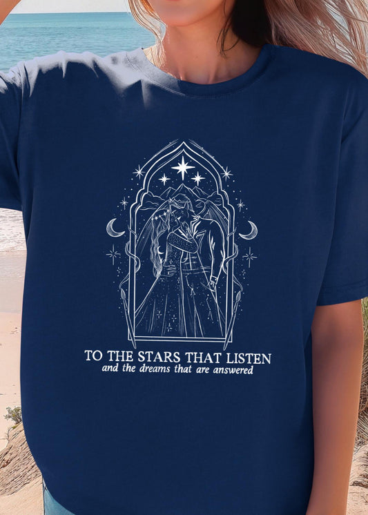Licensed Acotar shirt/ Comfort colors shirt/ Rhysand and feyre/ high lord of night court/ to the stars who listen/ feyre Archeron/ Velaris