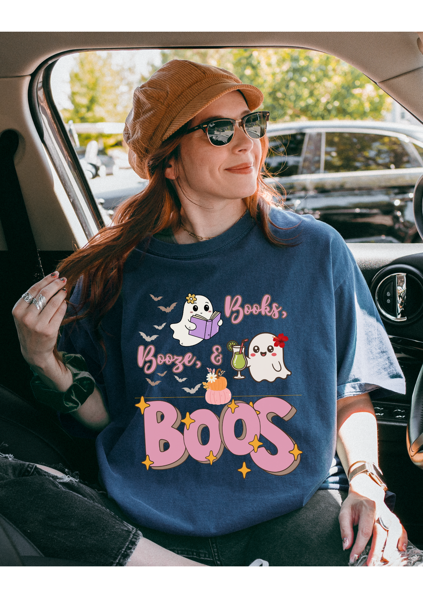 Ghostly Vibes Unisex T-Shirt - Perfect for Halloween Celebrations, Book Lovers, Cozy Nights, Casual Wear, and Festivals!