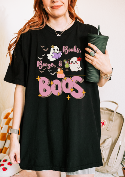 Ghostly Vibes Unisex T-Shirt - Perfect for Halloween Celebrations, Book Lovers, Cozy Nights, Casual Wear, and Festivals!