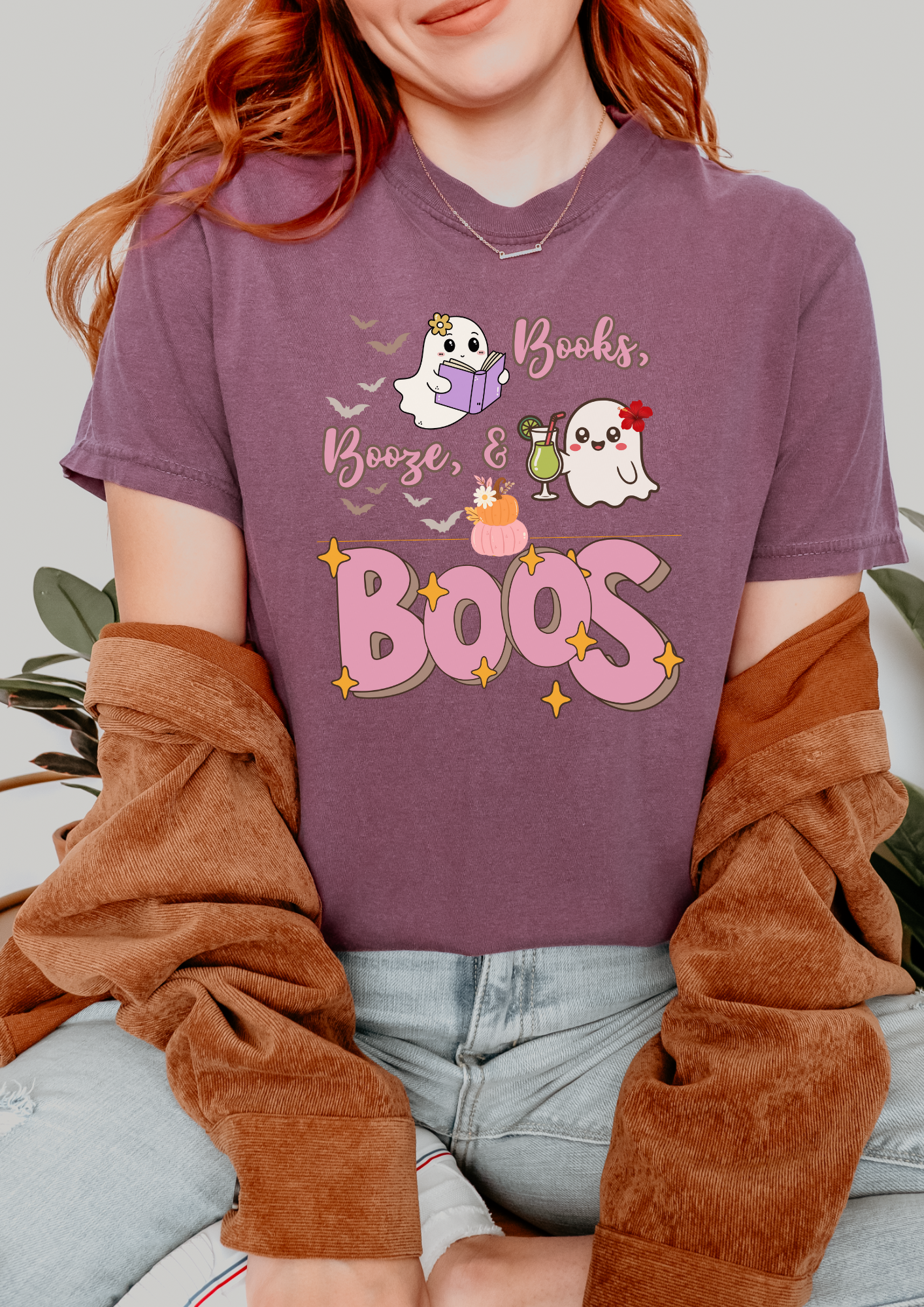 Ghostly Vibes Unisex T-Shirt - Perfect for Halloween Celebrations, Book Lovers, Cozy Nights, Casual Wear, and Festivals!