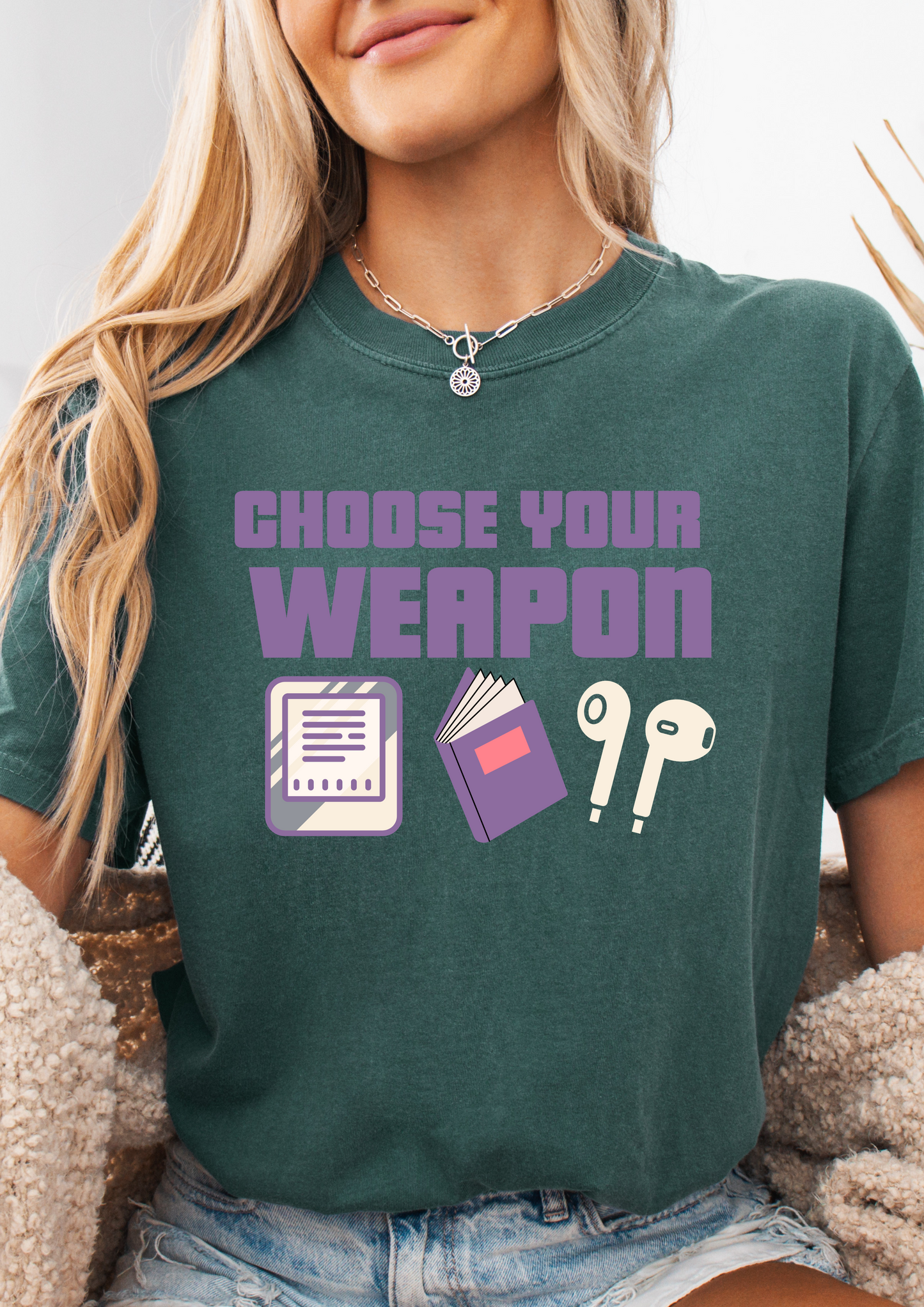 Choose your weapon comfort colors shirt/ Video Game and book lover/ gamer shirt/ reader shirt/ book club/ minimalist/ book lover shirt