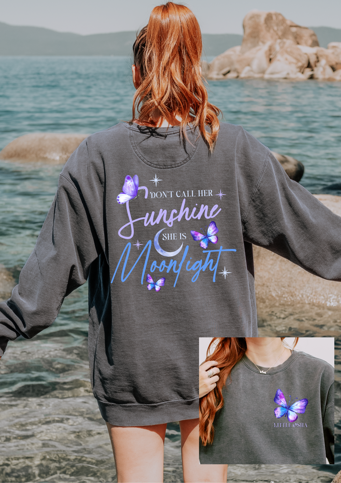 Little osha comfort colors sweatshirt/ quicksilver inspired/ kingfisher/ fantasy sweatshirt / fantasy lover