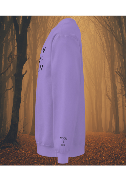 Books and Bats Spooky season sweatshirt with embroidery on sleeve / Halloween merch/ Book lover